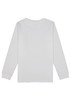A white long sleeve tee with a simple design and no visible branding.