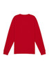 A red long sleeve men's tee featuring a plain back design and fitted sleeves. It includes a logo.