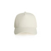 A white perforated cap with a curved peak and a structured fit. The cap features a branding logo.