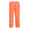 Hi-Vis lightweight packable trousers in bright orange with reflective stripes. Elasticated waistband for comfort.