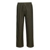 A pair of olive green Flexatex Chem Pants with an elastic waistband and a sleek design, featuring no visible logos.