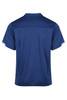 A navy polo shirt with short sleeves and a subtle contrast detail, featuring a logo on the back.