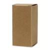 A brown cardboard box with flaps, closed at the top, featuring a plain and simple design.