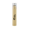 A tube containing multiple coloured pencils with a transparent lid and a logo on the side.