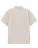 A classic short-sleeve polo shirt in beige with a collar and a logo on the back.