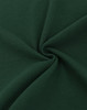 A close-up of dark green fabric with a smooth, textured finish, showcasing its soft cotton/poly blend.