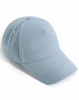 A light blue 5-panel cap with a jacquard texture featuring a logo on the side.