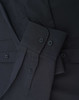 A dark navy blue men's smart casual cotton blend long sleeve shirt featuring buttoned cuffs. The fabric has a smooth texture.