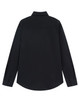 A black long-sleeved shirt with a collar and button cuffs, featuring a back yoke and tailored design.