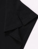 A black men's ultrafine cotton pique polo highlighting the sleeve details and stitching. Features a logo.