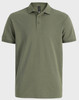 An olive green men's ultrafine cotton pique polo shirt featuring a collar and three buttons, with a logo on the chest.
