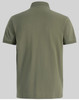 A men's ultrafine cotton pique polo in olive green, featuring a classic polo collar and a logo on the back.