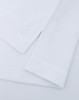A Men's Ultrafine Cotton Pique Polo in white, featuring carefully stitched hems and a branded logo.