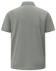 A grey men's polo shirt featuring a collar and short sleeves, displaying a simple design with a logo.