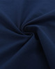 A close-up of navy fabric with a smooth texture, featuring a spiral pattern. The fabric appears high-quality and lightweight.