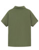 A green ladies' high performance polo shirt with a collar and short sleeves, featuring a logo on the back.