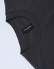 A dark grey unisex oversized cotton tee featuring a round neckline and a tag on the inside.