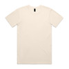 A cream-coloured T-shirt featuring a label on the neckline and a plain design without any graphics.