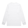 A long-sleeve white tee with a simple design and cuffs in a contrasting colour. It features a logo on the back.