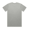A light grey T-shirt with short sleeves and a plain back view. It features a logo.