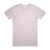 A plain lilac t-shirt featuring short sleeves and a crew neckline, with a logo tag.