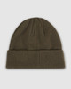 A green American Apparel watch cap with a ribbed design and a folded cuff. It features a subtle branding detail.