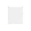 A white box with a smooth surface and gold accents on the corners, featuring a logo.