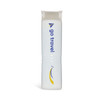 A white mini lint roller with a branding logo. The design is compact and travel-friendly.