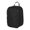 A black compression packing cube with a zipper and a top handle for easy carrying.