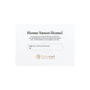 A decorative card featuring a welcoming message and a logo, with a clean design and subtle colours.