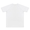 A white custom men's active V-neck T-shirt featuring a plain back design and raglan sleeves.