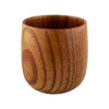 A small wooden coffee cup with a smooth, polished finish and natural grain patterns.