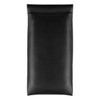 A rectangular black PU pouch with a textured surface and a simple design. It features a logo on the exterior.