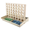 A Wheat Straw Connect Four game featuring a beige playing board and blue and green game pieces.