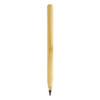 A bamboo pencil with a grey lead tip, featuring a hexagonal shape and a natural bamboo finish.