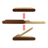 A wooden twist presenter in shades of light and dark brown, featuring a layered design for pen packaging.