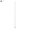 A white plastic cross type refill with blue ink, featuring a slender design and a metallic tip.