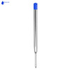 A blue metal refill for a pen, featuring a silver barrel and a blue top. It has a logo on the image.