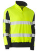 Men's Taped Two Tone Hi Vis Contrast Stretchy 1/4 Zip Pullover