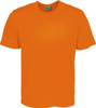 An orange unisex micromesh tee shirt without any logos or branding visible.