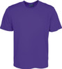 A plain purple micromesh T-shirt for unisex adults, featuring short sleeves and a crew neck.