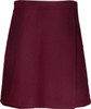 A maroon girls' school skort with a simple design and pleated detailing. It features a logo at the waistband.