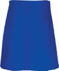 A blue skort featuring a simple, flared design, suitable for girls. It includes a logo on the waistband.