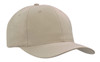 A beige recycled breathable poly twill cap with a logo on the front and a curved brim.