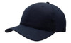 A navy poly twill cap featuring a classic baseball style and an unembellished design.
