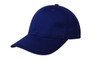 A navy blue cap with a classic design, featuring a rounded crown and a curved brim. It has a logo on the front.