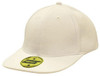 A premium white twill cap with a snapback and a round logo on the front.