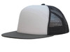 A Foam Front A Frame Cap with a grey visor and black mesh back, featuring a logo on the front.