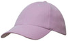 A pink mesh-covered cotton twill cap with a curved brim and ventilation holes, featuring a logo.