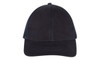 A black brushed cotton cap with a mesh back and a curved brim, featuring a logo on the front.